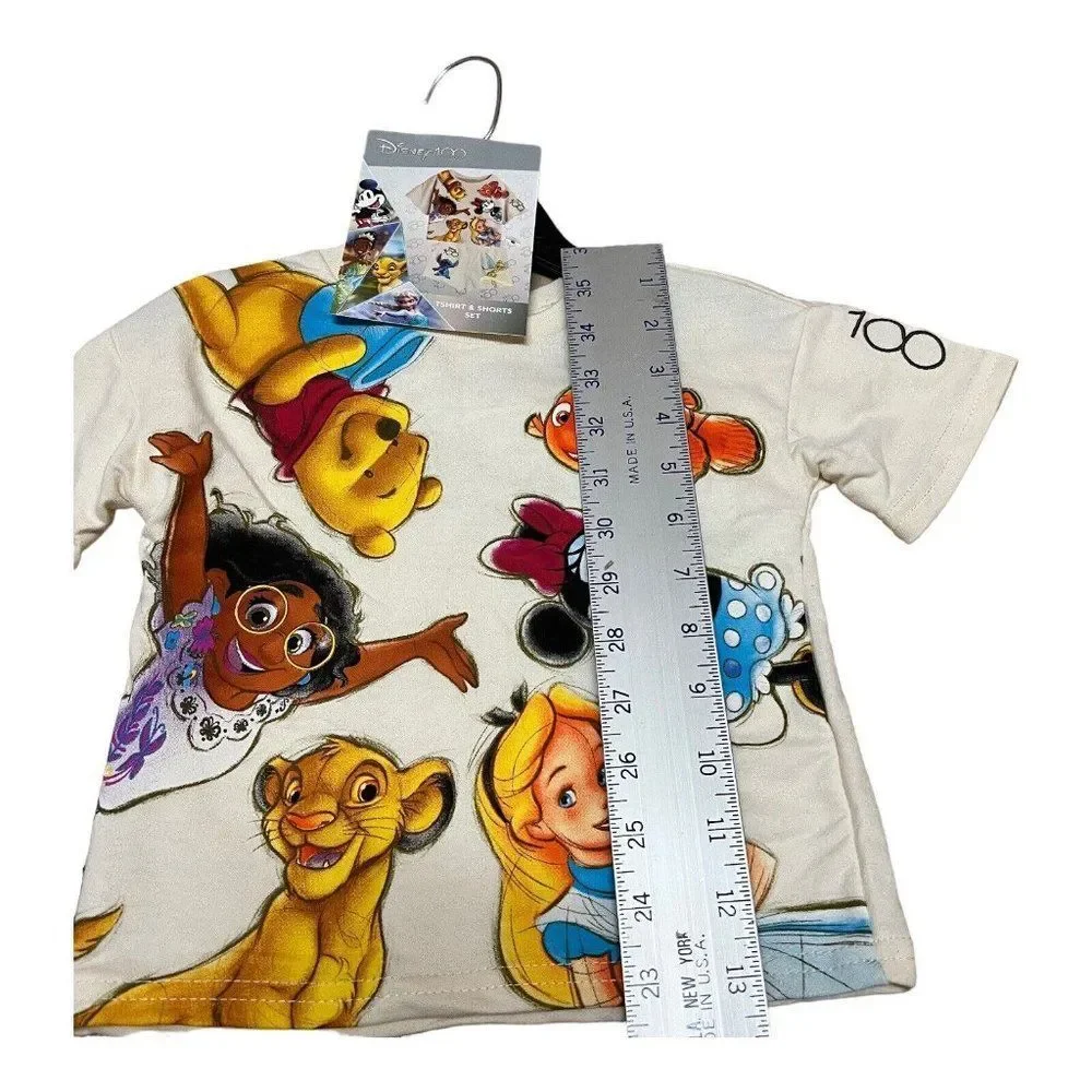 Disney Set Shorts Kids 2T 100th Anniversary TShirt Stitch Tinkerbell Nemo Winnie